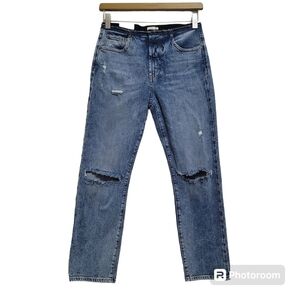 NWT Alice+Olivia High Rise Distressed Blue Jeans Denim Size 25